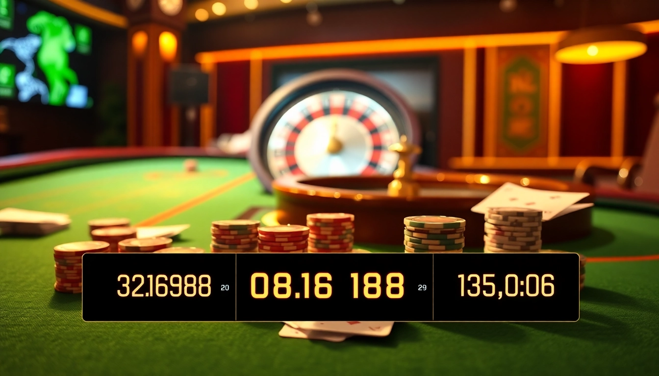 Experience kèo nhà cái at an elegant casino table with vibrant chips, cards, and live betting odds.