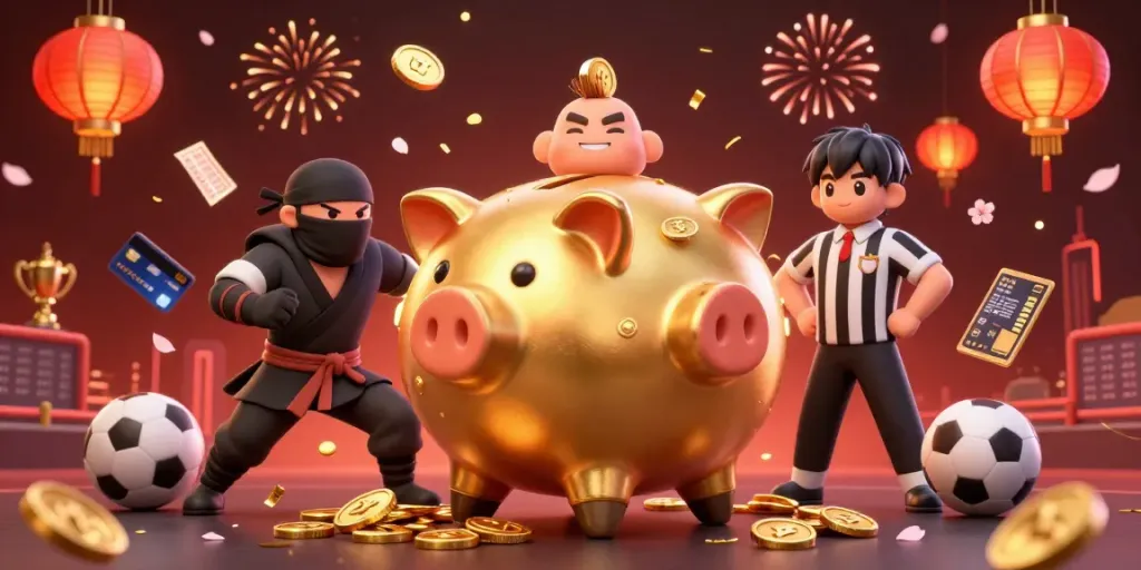 Betting on kèo nhà cái with dynamic characters in a lively casino scene filled with action and sports elements.