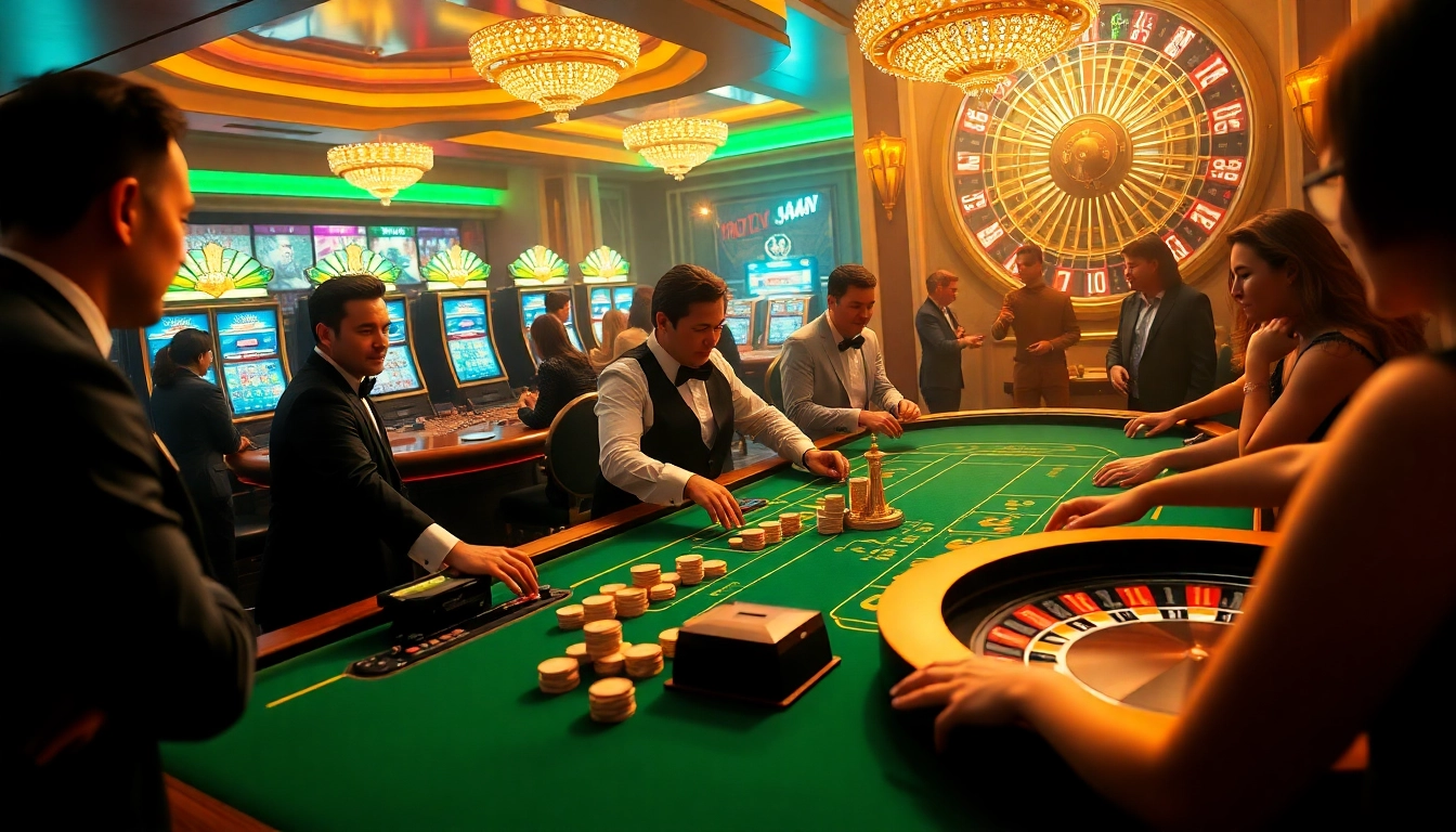 Experience the thrill of betting with https://98win9.bid/ at a luxurious casino table.