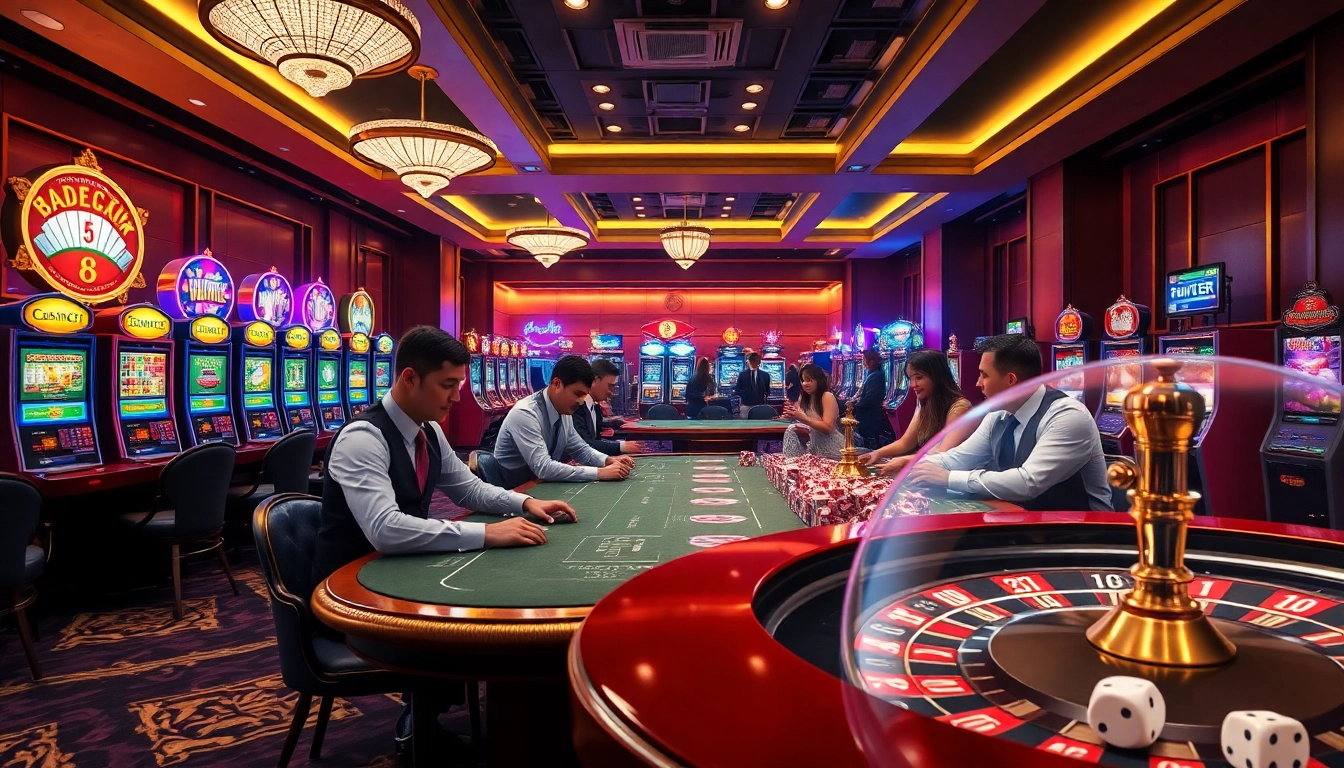 Experience thrilling gameplay at https://nk88top.com/ with exciting poker tables and vibrant slot machines.