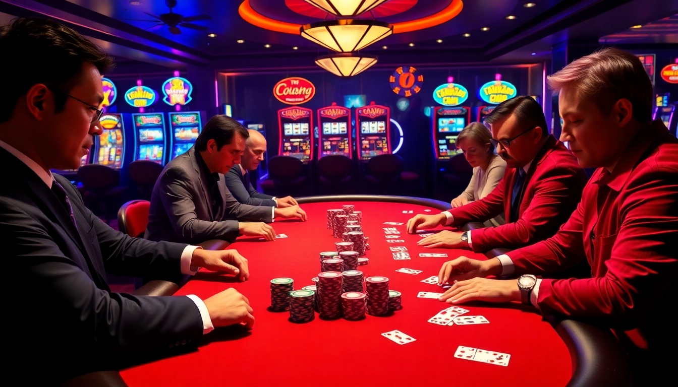 Experience high-stakes excitement at RR99's casino scene featuring intense poker gameplay.