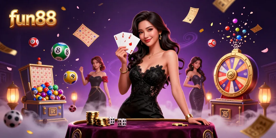 Experience fun88 thrills with vibrant lottery elements in an elegant casino setting.