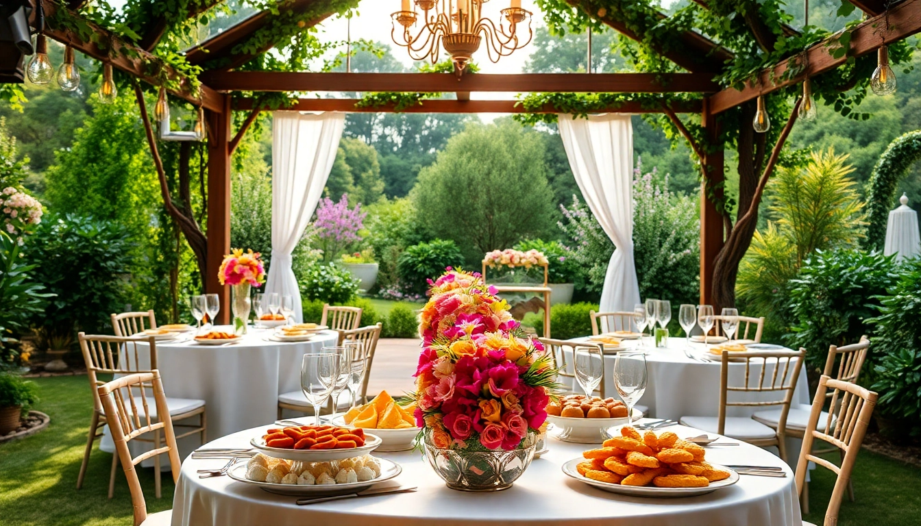 Cateringhirelondon offers a stunning outdoor dining setup with exquisite décor and delicious dishes.