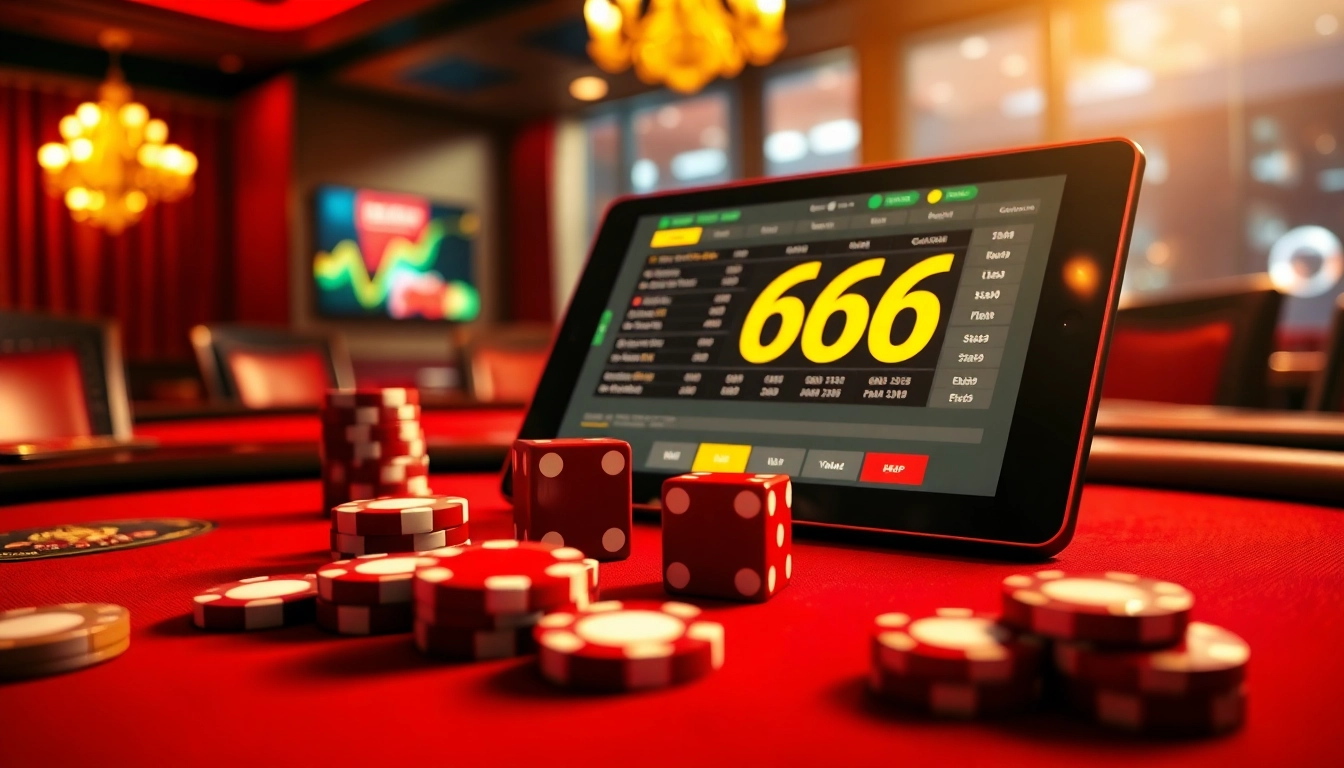 s666 đăng nhập for an exciting online gambling experience with casino chips and betting interface.