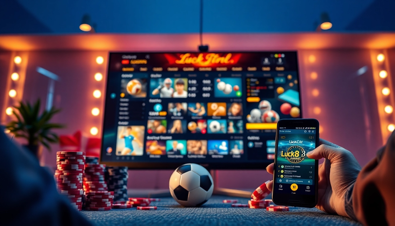 Exciting online betting experience at luck8win.live with a sleek gaming interface showcasing casino and sports betting options.