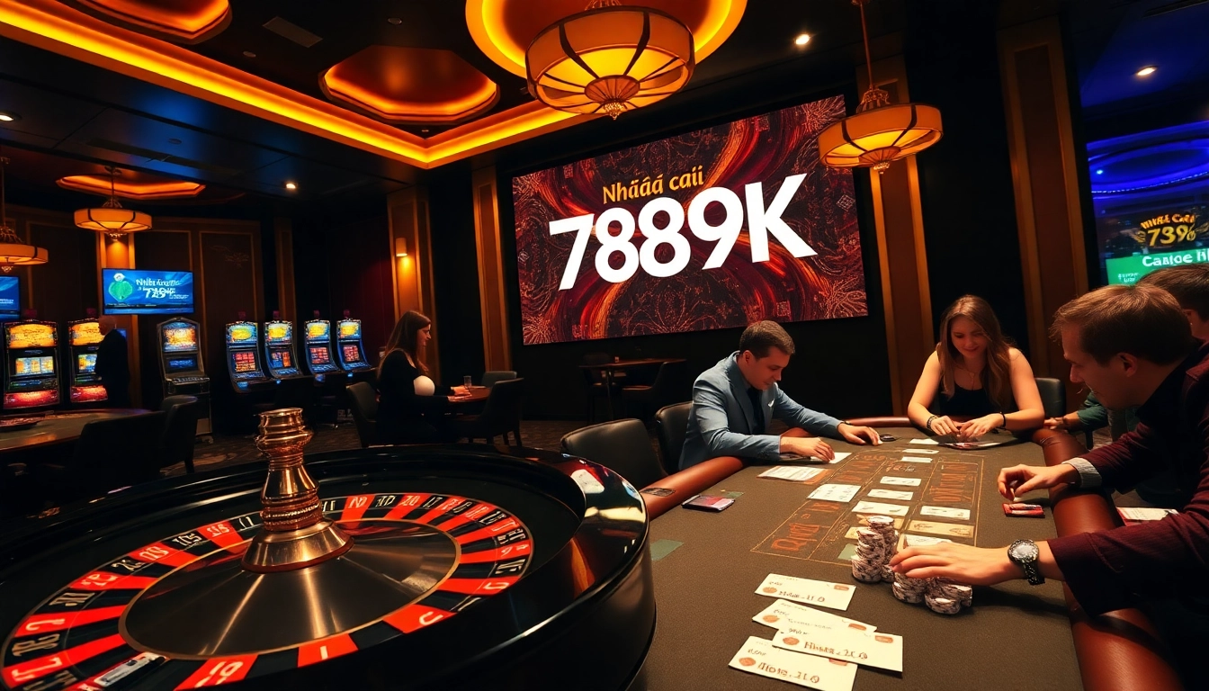 Experience the excitement of gambling with Nhà cái 789K at an extravagant casino table.