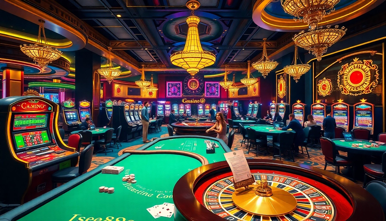 Players enjoying the excitement of casino gaming with ee88e poker chips and roulette tables in view.