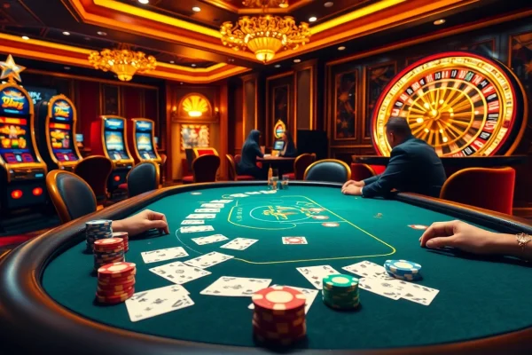 Experience the thrill of high-stakes poker at https://s8onl.com/ with luxurious tables and vibrant gambling action.