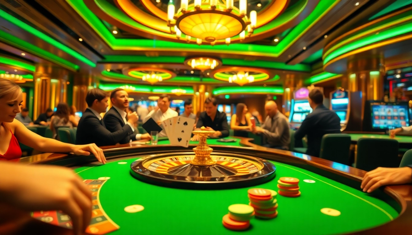 Gambling excitement captured at https://uu88games.com/ with luxury casino elements and vibrant players.