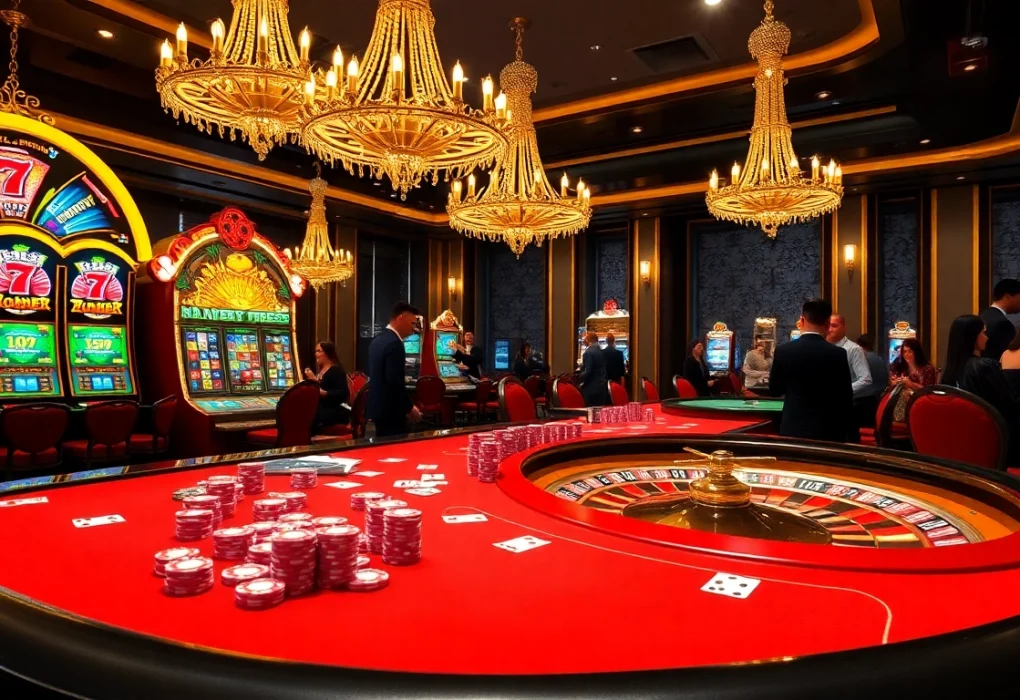 Experience the thrill of tg88. gambling at a luxury casino with vibrant tables and dazzling slot machines.