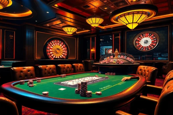Winning big at 23winn.casino with a thrilling poker game in a luxurious casino setting.