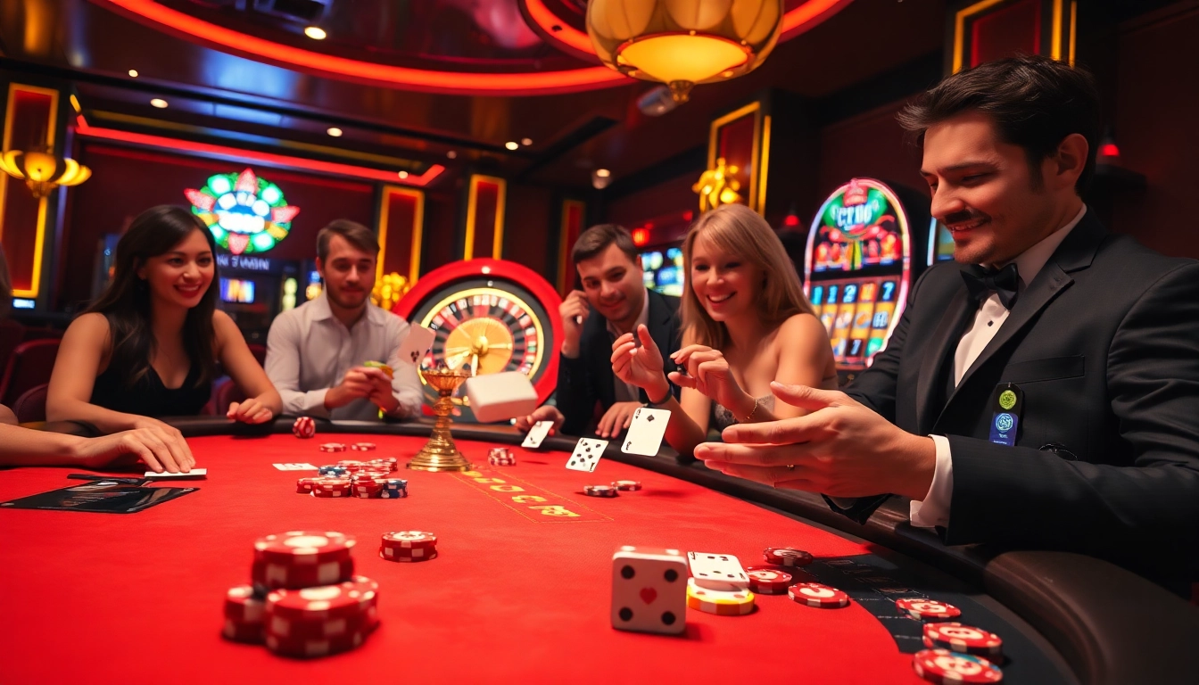 Exciting gameplay scene with poker chips and roulette wheel highlights CM88 gaming experience.