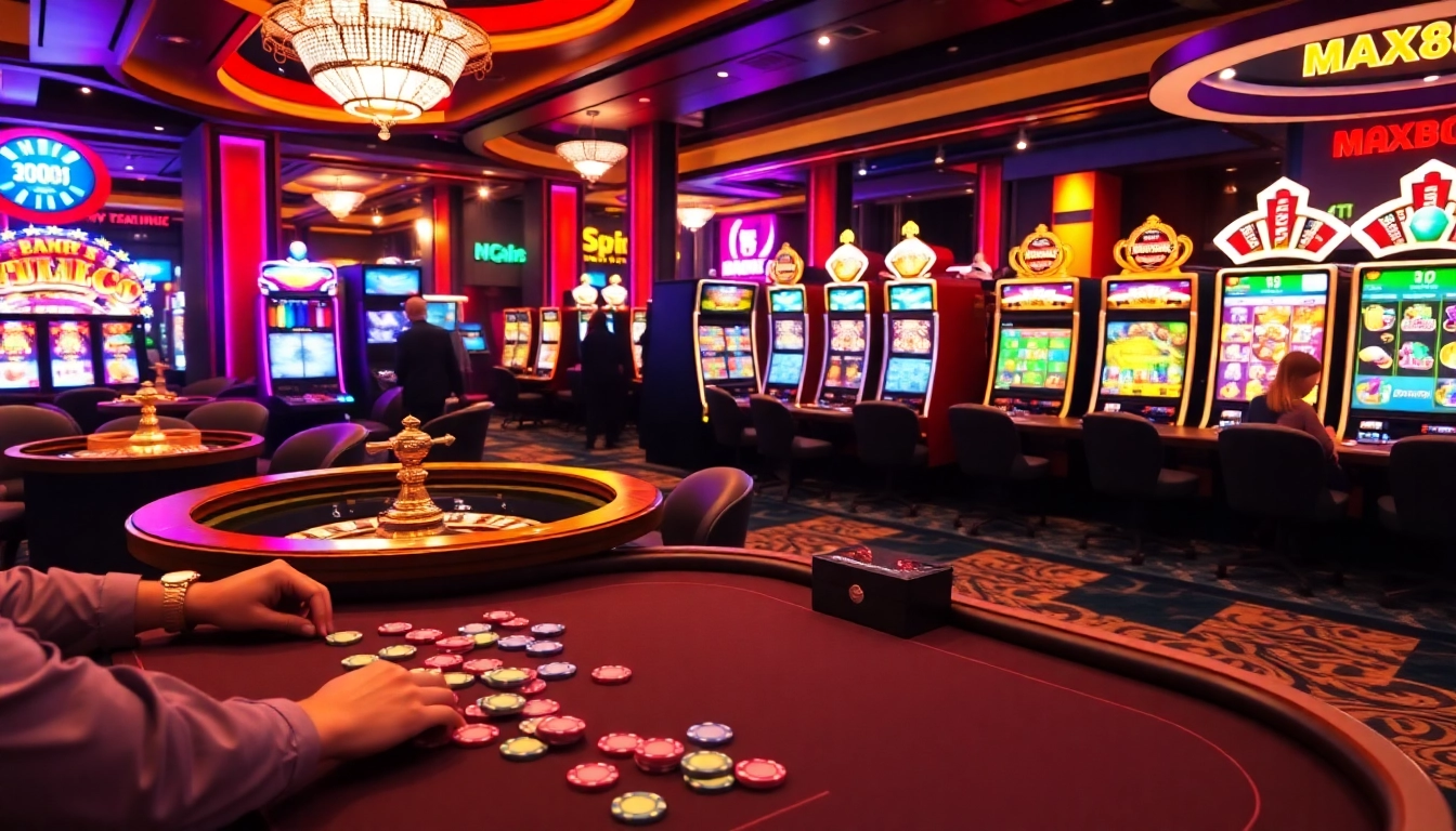 Experience excitement at max88 with top poker games and dazzling slots in a luxurious casino setting.