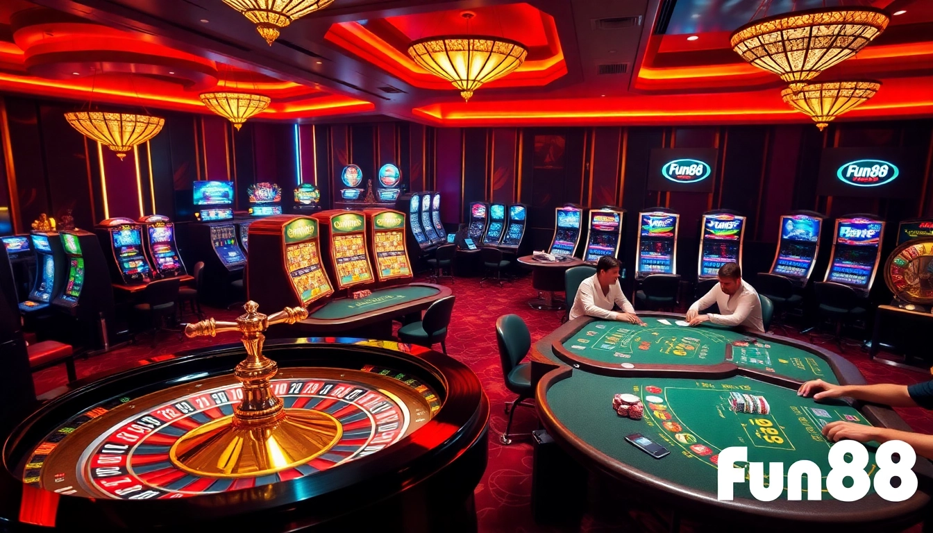 Experience high-stakes gameplay at Fun88's vibrant casino tables.