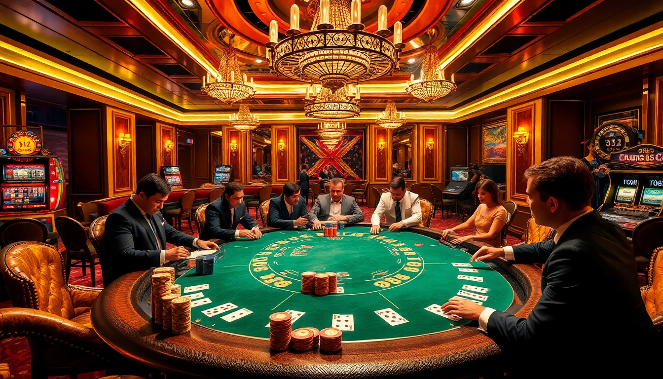 B52-themed poker night in a luxurious casino with high-stakes action and vibrant atmosphere.