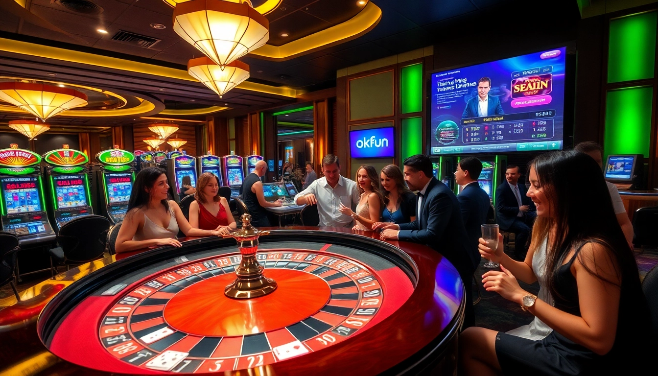 Experience the excitement of casino gaming with link okfun at a vibrant roulette table.