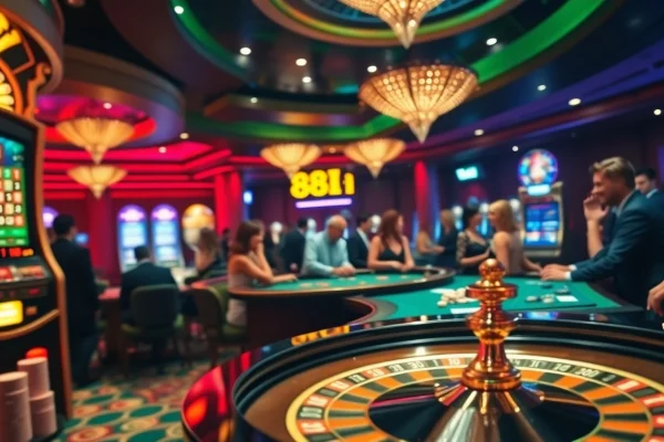 Experience the thrill of 88ii in a vibrant casino scene with engaging players and roulette action.