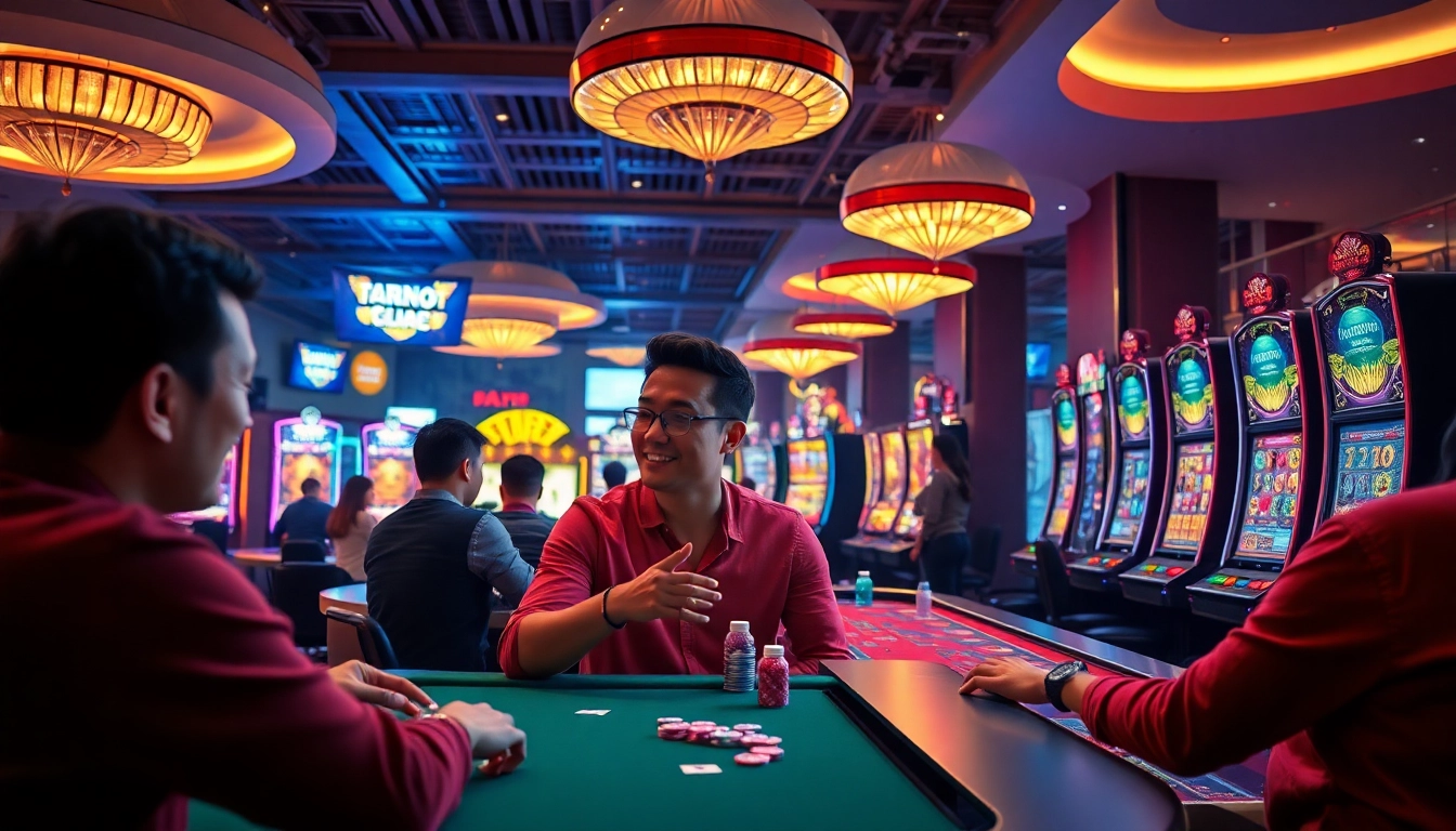 Experience the excitement of online gaming at good88.hu.net with vibrant casino scenes.