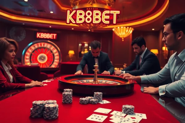 Engaging poker action scene showcasing KBBET's exciting casino experience.