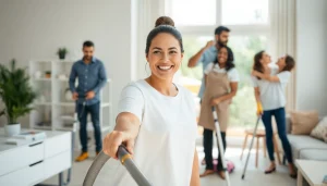 Enhance your home with cleaning services near me while professional cleaners in action.
