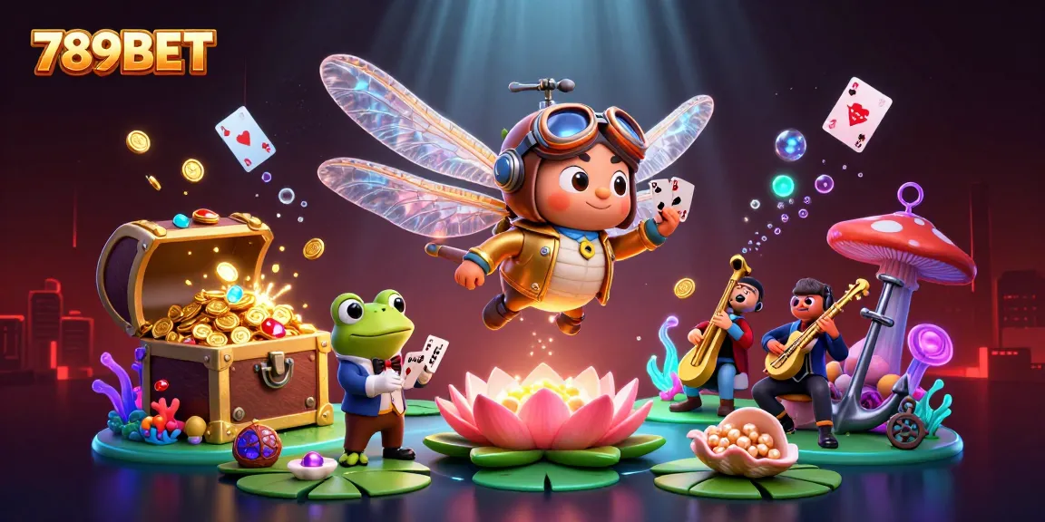Experience the thrill of 789BET with vibrant casino scenes of card games and underwater treasures.